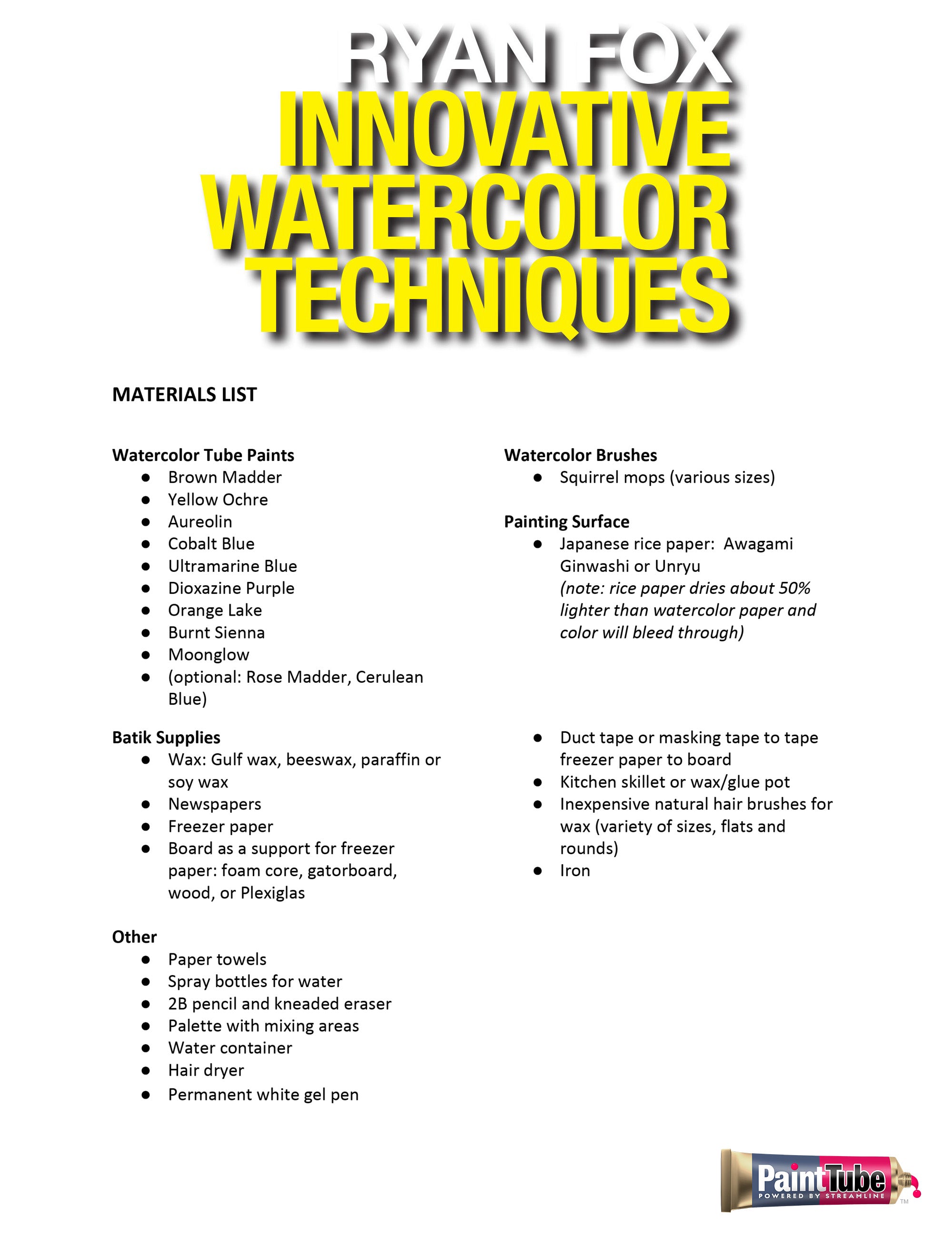 Ryan Fox: Innovative Watercolor Techniques