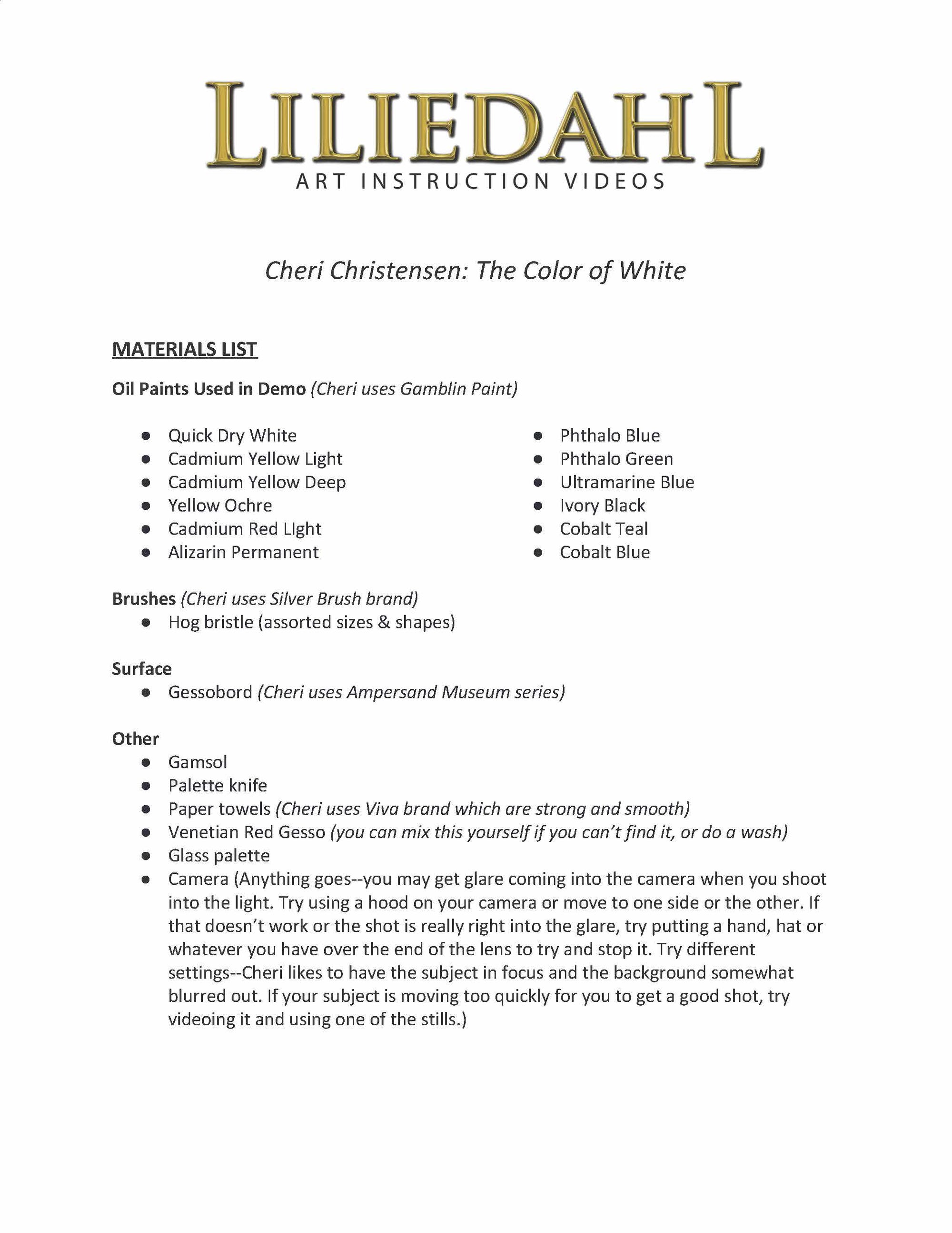 Cheri Christensen: The Color of White - Make Your Whites Come to Life